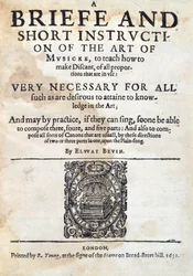 Art of Musicke, av Elway Bevin 1631.